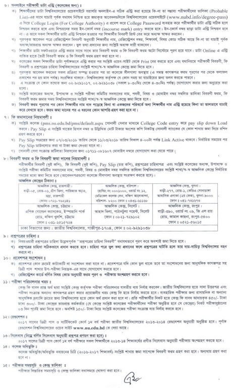 ২০১৭ সালের সালের ডিগ্রি পাস ও সার্টিফিকেট কোর্স ১ম বর্ষ পরীক্ষার ফরম পূরণের বিজ্ঞপ্তি