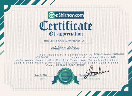 Certificate for User eshikhon dotcom