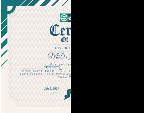 Certificate for User MD Habibur Rahman